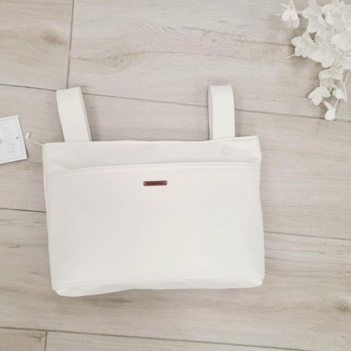 Bolso coche talega midi  o mini talega polipiel Blanco roto Uzturre