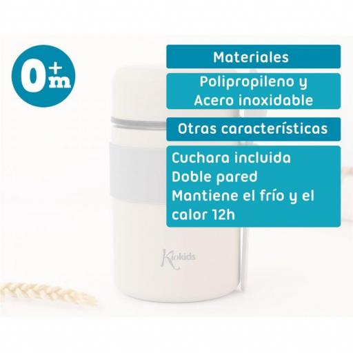 Termo papillero kiokids 500ml con cuchara beig [1]