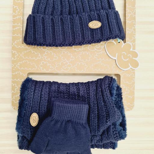 Conjunto Gorro,cuello y guantes Monnuage marino ref.333MR [1]