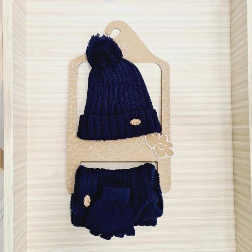 Conjunto Gorro,cuello y guantes Monnuage marino ref.333MR