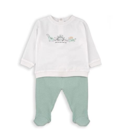 Conjunto 2 piezas Babybol verde agua dino ref.150014