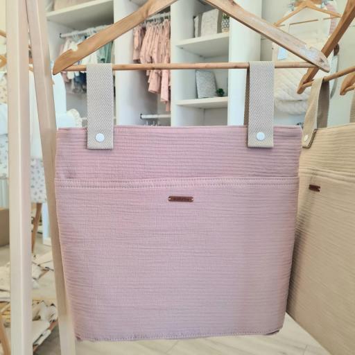 Bolso talega Paris Uzturre Rosa empolvado