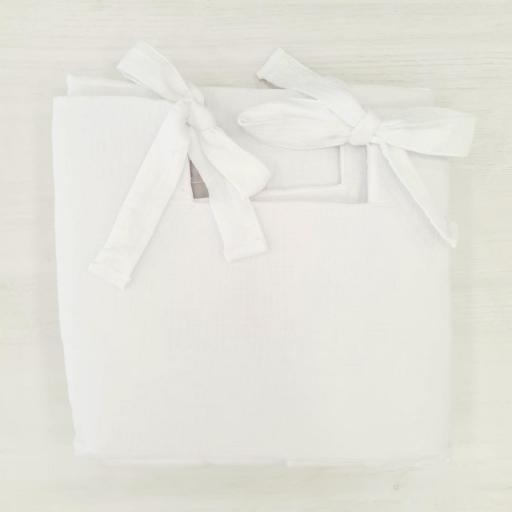 Garnitura vestidura capazo alcolchada universal bambula Blanco dpeques
