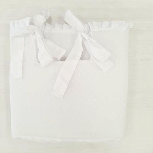 Garnitura vestidura cubrecapazo universal acolchada volante plumeti blanco Dpeques [1]
