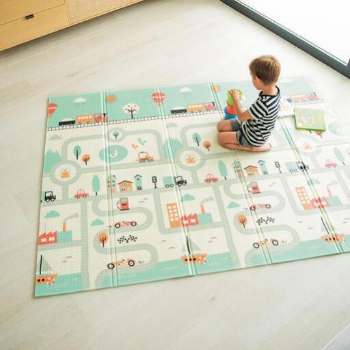 Alfombra de juegos plegable y reversible Olmitos Town jungle