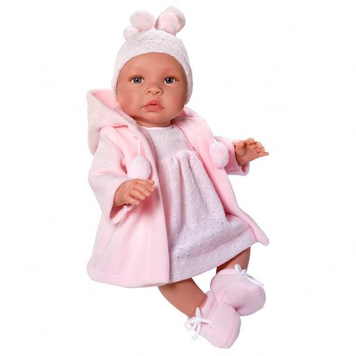 Muñeca 46cm Leo Trenca Rosa Ref.181620