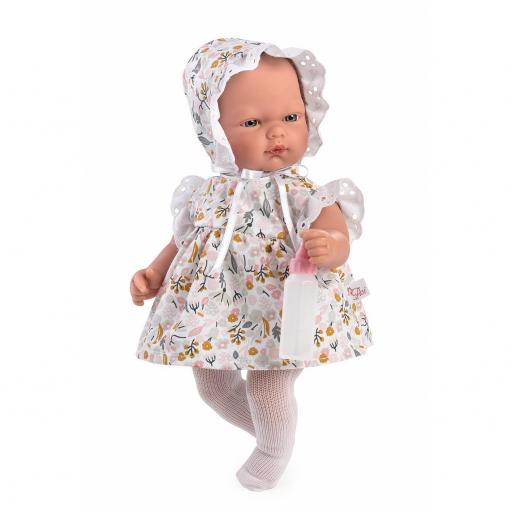 Muñeca 30 cm Oli vestido flores grises ref.455780