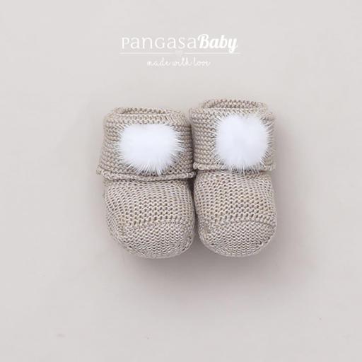 Botitas patuco pompón Pangasa arena ref.1411540