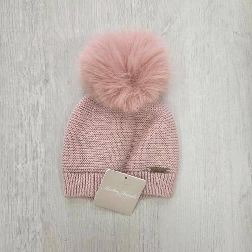 Gorro punto pelo Liverpool Martín Aranda rosa empolvado ref.10275