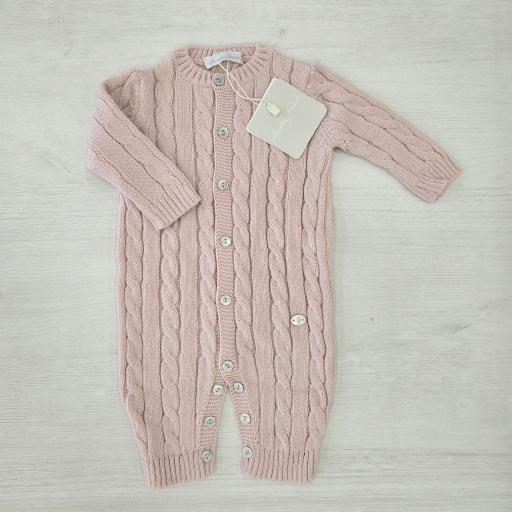 Pelele largo unisex sin pie Sheffield Martín Aranda rosa empolvado ref.10278