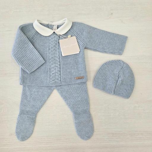 Conjunto primera puesta celeste grisáceo Martín Aranda ref.10282 