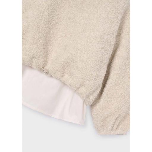 Sudadera borrego combinada niña Mayoral almendra ref.4431 [1]