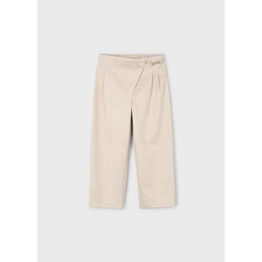 Pantalón punto pinzas niña Mayoral beige ref.4573