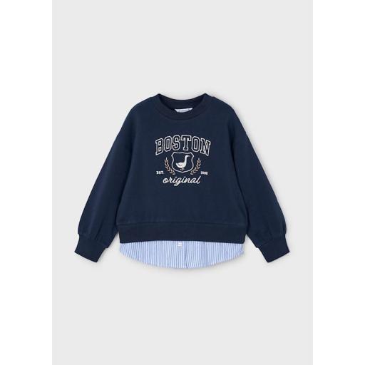 Sudadera combinada niña Mayoral  marino ref.4435