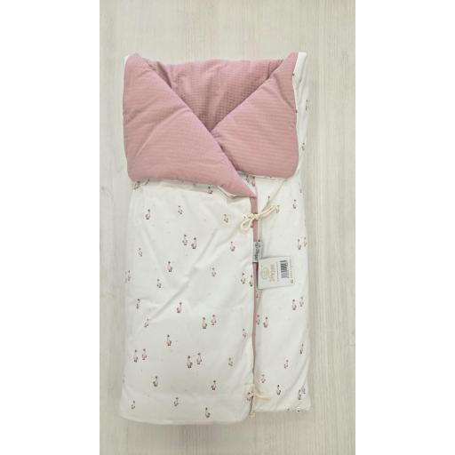 Saco manta reversible capazo universal ocas rosa D´peques  [0]
