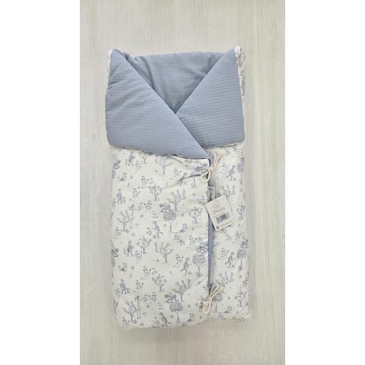 Saco manta reversible capazo universal vintage azul D´peques  [0]