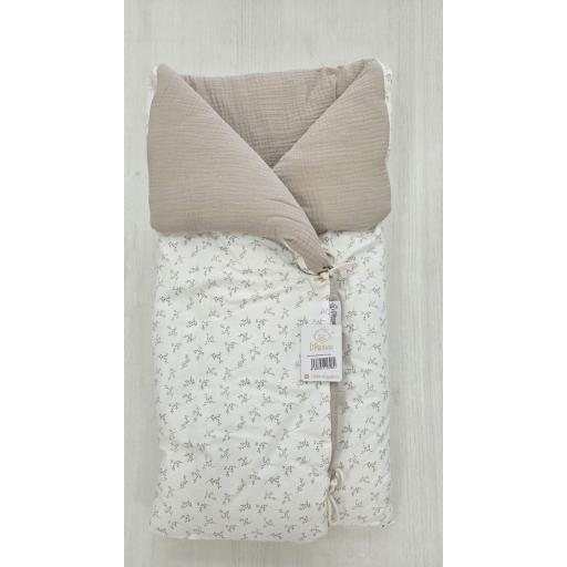 Saco manta reversible capazo universal Ramilletes camel D´peques  [0]