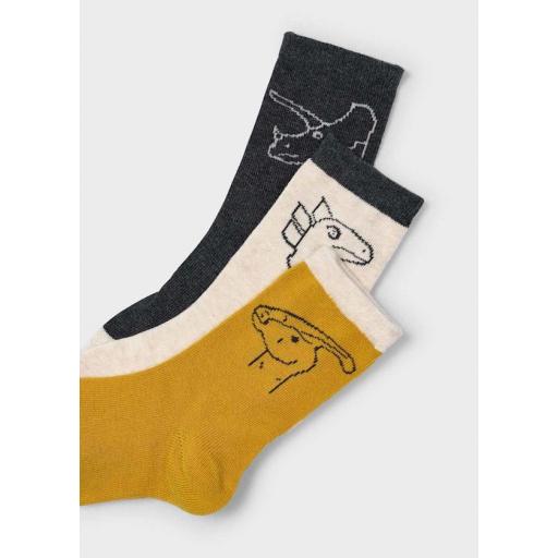 Pack 3 pares calcetines Dinosaurio mostaza Mayoral ref.10050 [1]