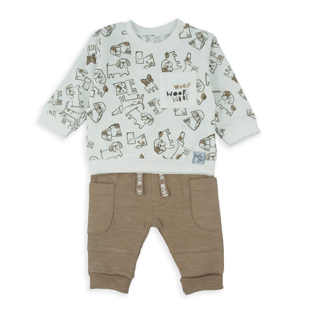 Conjunto niño perritos crudo Babybol ref.250813