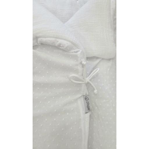 Saco manta reversible capazo universal D´peques plumeti y bambula blanco [1]