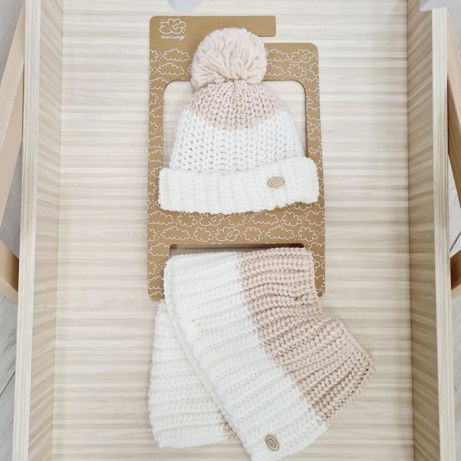 Conjunto gorro y cuello Monnuage rosa M.355