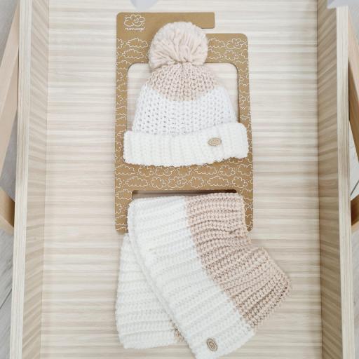 Conjunto gorro y cuello Monnuage rosa M.355  [0]