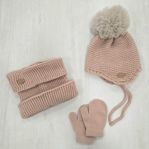 Conjunto Gorro, cuello y manoplas Rosa Monnuage 227 [0]