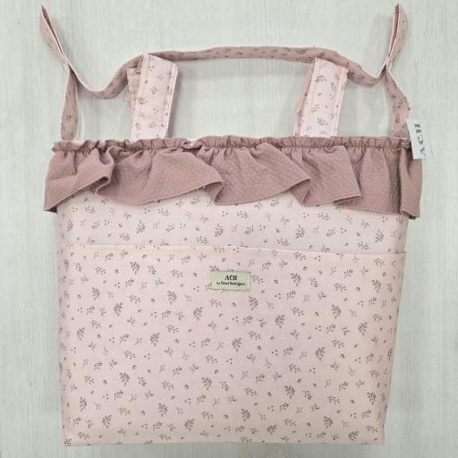 Bolso panera volante Artesanía Chari Leaves rosa ref.527 [0]