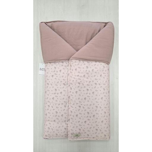 Saco capazo cruzado Artesanía Chari Leaves rosa ref.527 [0]