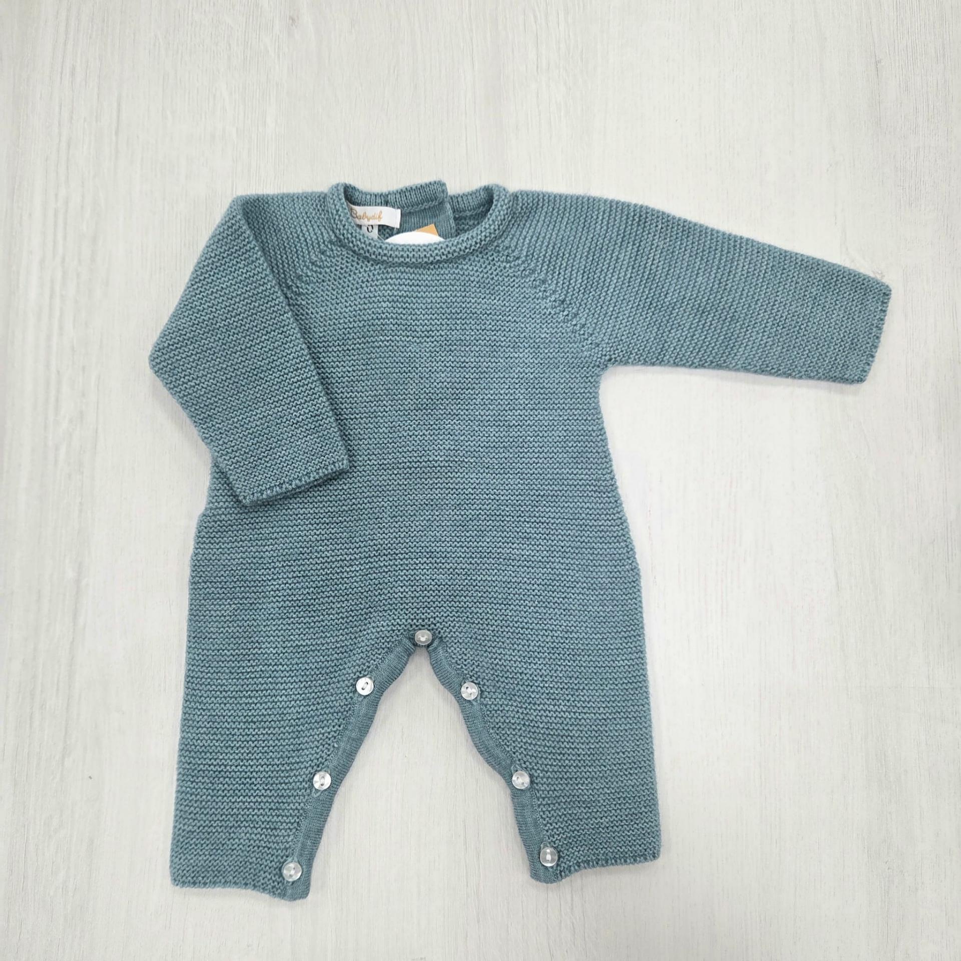 Pelele largo sin pie lana Babydif turquesa ref.7851225