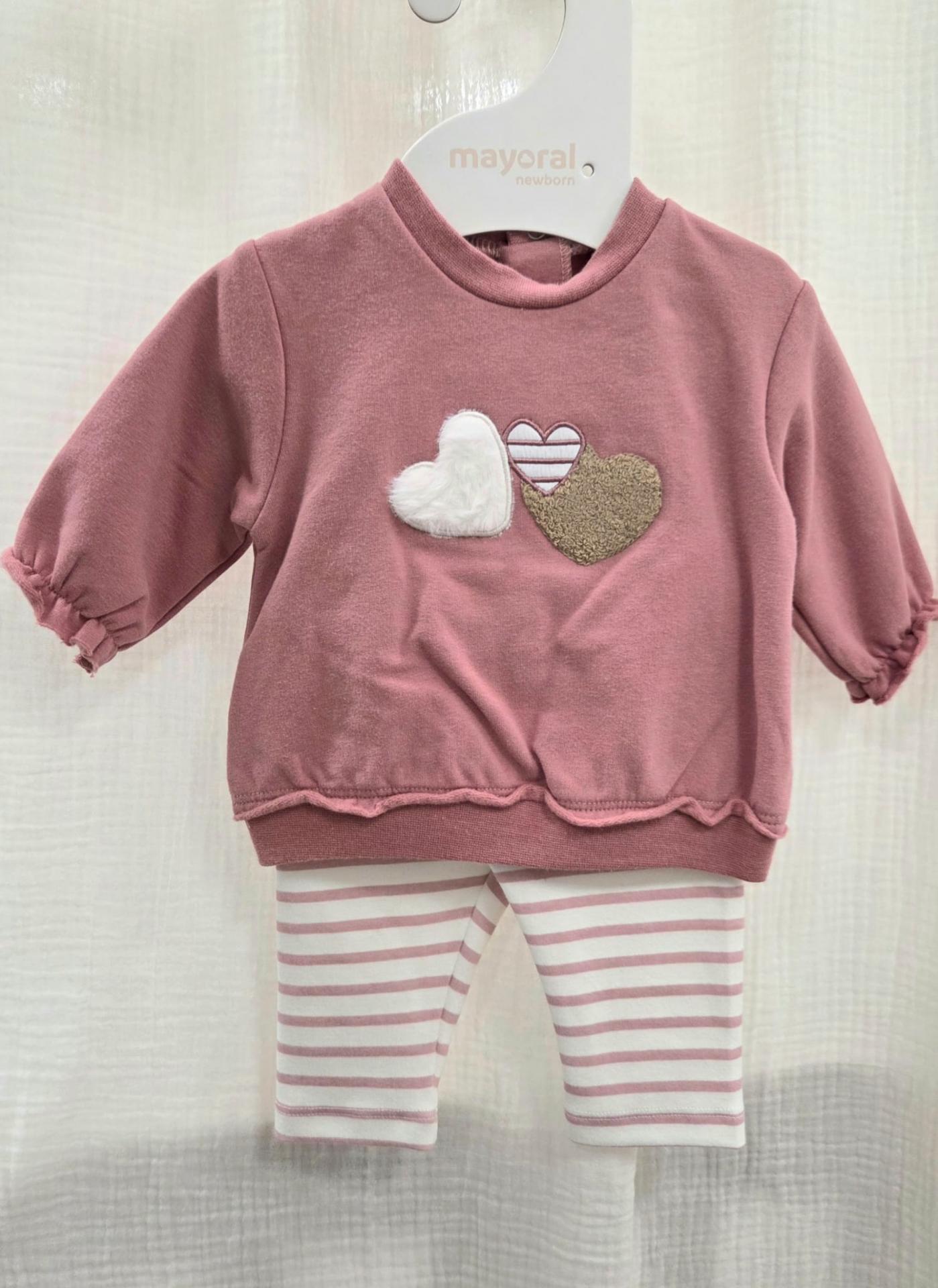 Conjunto Mayoral corazones rosa