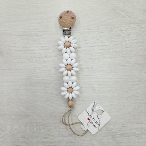 Chupetero flores blanco [0]