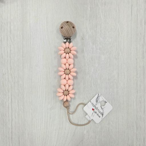 Chupetero flores salmón