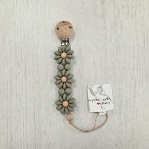 Chupetero flores verde musgo [0]