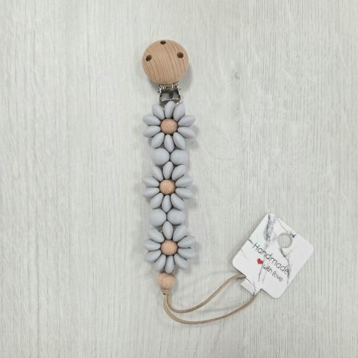 Chupetero flores gris