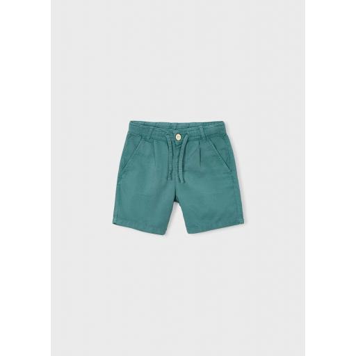 Bermuda relaxed fit con lino color alga ref.3202