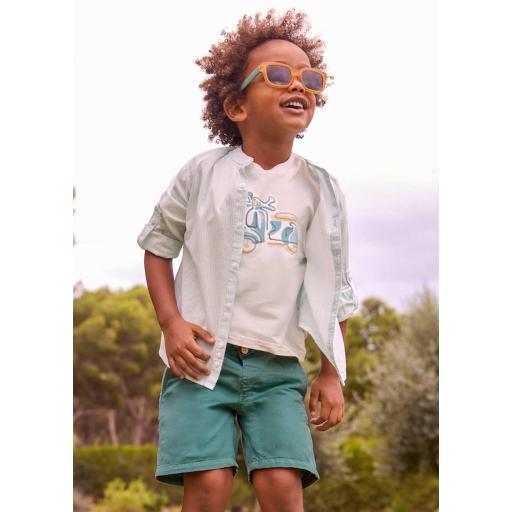 Bermuda relaxed fit con lino color alga ref.3202 [2]