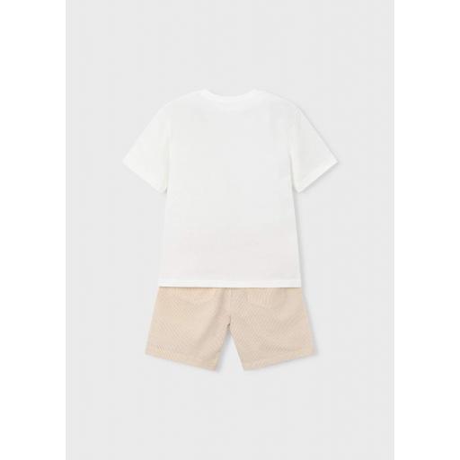 Conjunto bermuda y camiseta con bordado color mocca Mayoral ref.3218 [2]