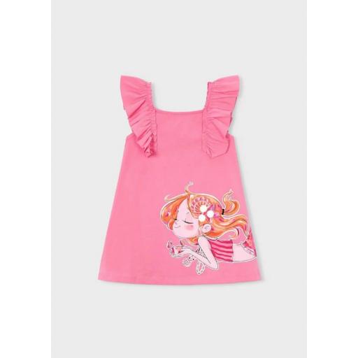 Vestido algodón sirena Mayoral color geranio ref.3943