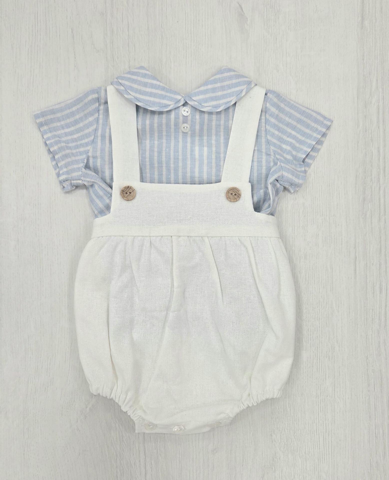 Peto ranita y camisa azul rayas ref.26233