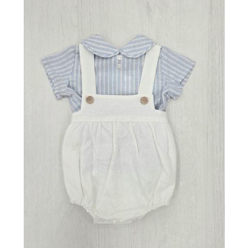 Peto ranita y camisa azul rayas ref.26233