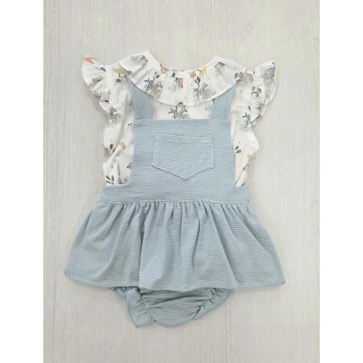 Conjunto Peto punto algodón volante con blusa animales ref.26702  [0]