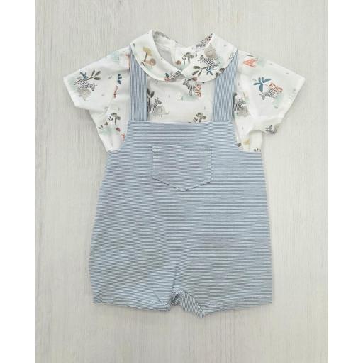 Conjunto peto punto algodón con blusa animales ref.26235 [0]