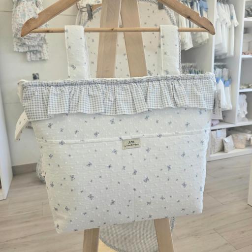 Bolso talega con volante Mariposas azul Artesaní Chari ref.533 [0]