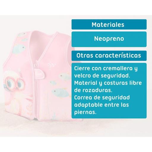 Chaleco baño flotador aprendizaje Kiokids rosa ref.6187 [1]