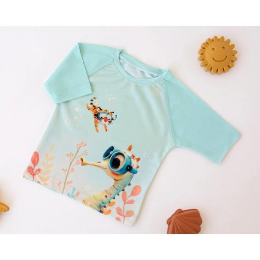 Camiseta baño con protección solar menta Kiokids ref.6235 [0]