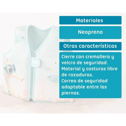 Chaleco baño flotador aprendizaje menta Kiokids ref.6184 [1]