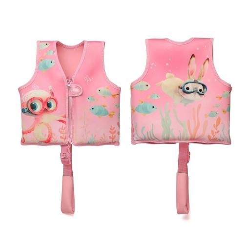 Chaleco baño flotador aprendizaje Kiokids rosa ref.6187 [3]