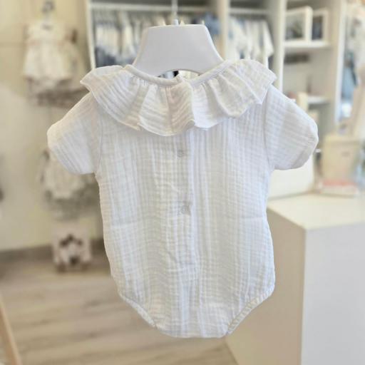 Pelele bambula blanco manga corta  [1]