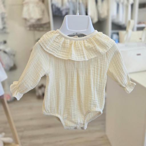 Pelele bambula marfil manga larga [0]